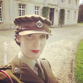 Gillian Clarke wearing QAIMNS World War Two Uniform