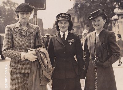 Beatrice Jane Hayward VAD receiving Associate of the Royal Red Cross Buckingham Palace 1945