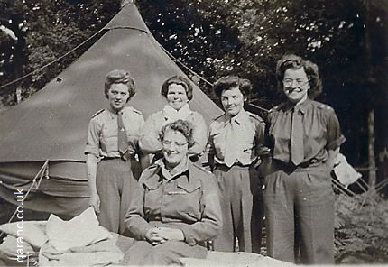 Becky R Hilda Sharpe with Keirl Green Anne and Matron Normandy QAIMNS WWII