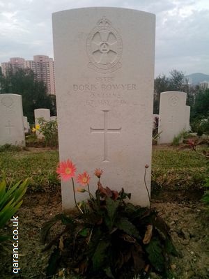 Grave Sister Doris Bowyer QAIMNS CWGC Sai Wan War Cemetery Hong Kong